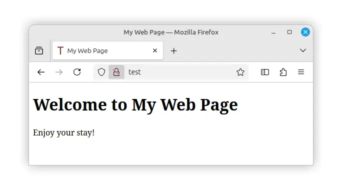 Static web page in a web browser